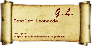 Geszler Leonarda névjegykártya